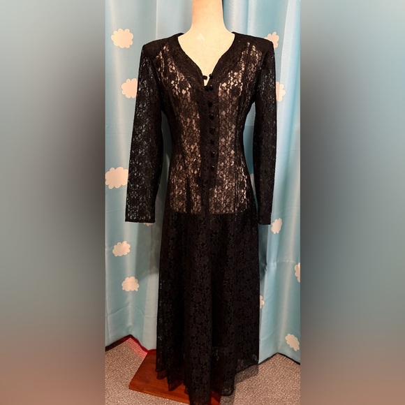 Vintage lace corset sheer maxi dress. S - Picture 5 of 11